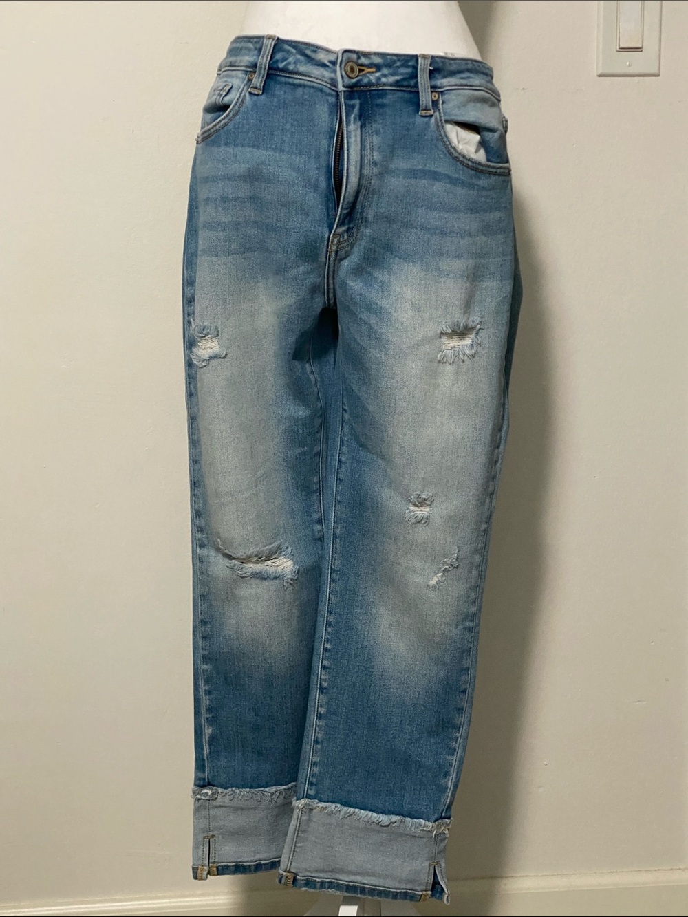 KANCAN light blue distressed jeans! Size 13/30
